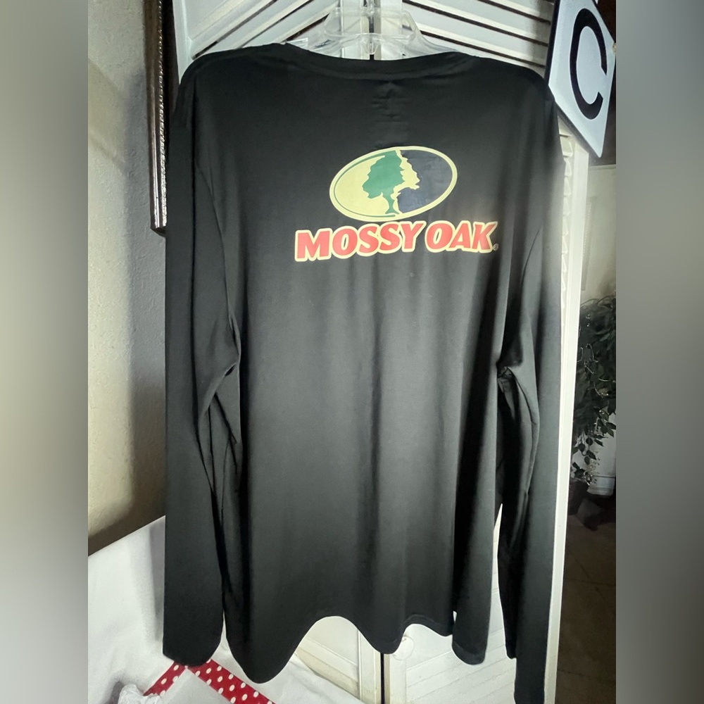 MOSSY OAK Men's Black Long Sleeve Tee dri-fit